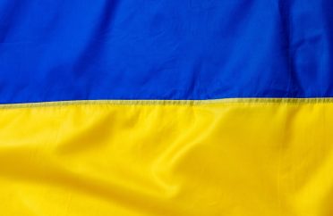 National flag of Ukraine fabric textile background