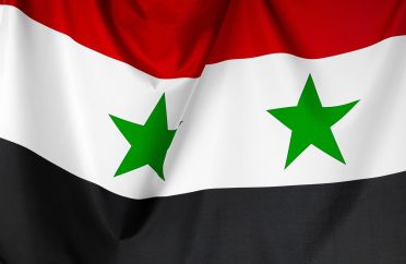 Photo of fabric Syria flag close up